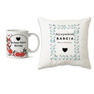 Sada hrnček + vankúšik, darček pre babičku + vzory Sada hrnček + vankúšik, darček pre babičku + vzory