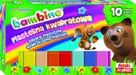 Štvorcová plastelína 10 farieb Bambino ORIGINÁL