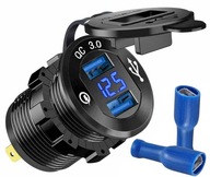 RÝCHLE NABÍJANIE USB QC 3.0 KOV N VOLTMETER ZÁSUVKA RÝCHLE NABÍJANIE USB QC 3.0 KOV N VOLTMETER ZÁSUVKA