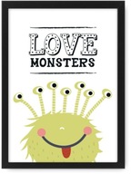 MONSTERS Obraz A3 plagát, darček, ikea rám MONSTERS Obraz A3 plagát, darček, ikea rám