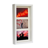 Rám na 3 fotografie, 3D galéria, hlboký, 18x35, biely Rám na 3 fotografie, 3D galéria, hlboký, 18x35, biely