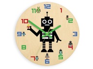 ROBOT CICHY nástenné hodiny do detskej izby 30 cm