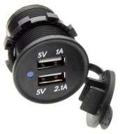 Nabíjačka motora do auta 2x USB, priemer 29mm Nabíjačka motora do auta 2x USB, priemer 29mm