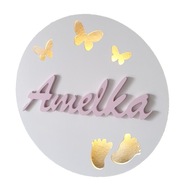 Nočná LED lampa na batérie s menom pre dieťa, nástenná do detskej izby Nočná LED lampa na batérie s menom pre dieťa, nástenná do detskej izby