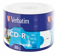 VERBATIM CD-R Disky pre atramentovú tlač 700 MB 50 ks.