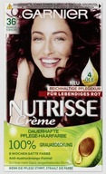 Farby na vlasy Garnier v červenej a červenej farbe: Dark Cherry Farby na vlasy Garnier v červenej a červenej farbe: Dark Cherry