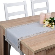 elegantný behúň na stôl s guipure FLORENCJA 60x120 sivý