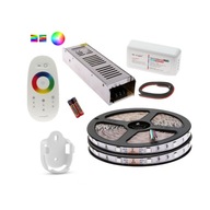 LED RGB 5050 SET páska 10m DOTYKOVÝ DIAĽKOVÝ PSU