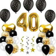 Sada BLACK GOLD 40 YEARS balónov k 40-ke Sada BLACK GOLD 40 YEARS balónov k 40-ke