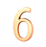 Mosadzná samolepiaca mosadzná číslica 5cm, číslo 6