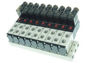 9-ventilový ostrovček, AIRTAC solenoidový ventil 5/2-1/4-24 V 9-ventilový ostrovček, AIRTAC solenoidový ventil 5/2-1/4-24 V