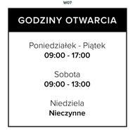 Otváracie hodiny nálepiek na okná | 35x35cm | W07