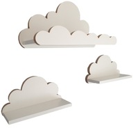 Poličky Cloud, sada troch kusov, verzia Minorka, 3x detská polička cloud