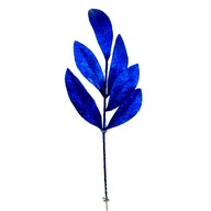 Brokátový list palmová vetvička 30 cm modrá
