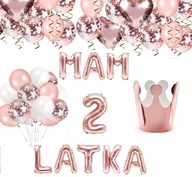 Sada BALÓNOV číslo 2 ROKY narodeniny RUŽOVÉ ZLATO Sada BALÓNOV číslo 2 ROKY narodeniny RUŽOVÉ ZLATO