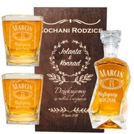 whisky set s gravírovaním, karafa, 2 poháre, krabička whisky set s gravírovaním, karafa, 2 poháre, krabička