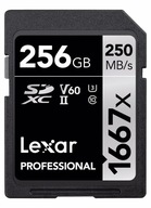 Lexar SDXC Professional 256 GB 250 MB/s V60 1667x