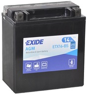 BATÉRIA EXIDE ETX16-BS YTX16-BS 12V 14AH
