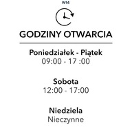 Otváracie hodiny nálepiek na okná | 35x35cm | W14 Otváracie hodiny nálepiek na okná | 35x35cm | W14