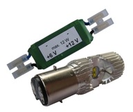 BA20D 25 35W LED žiarovka + menič 6V na 12V BA20D 25 35W LED žiarovka + menič 6V na 12V
