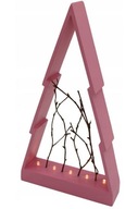 ružový VIANOČNÝ STROMČEK drevené konáre 5 LED 2AAA 31cm