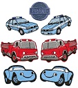 SET guľôčkové nášivky S M L auto SET PL nášivky
