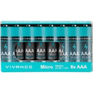 Alkalické batérie AAA LR03 1,5V 8ks VIVANCO W-WA