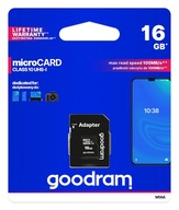 PAMÄŤOVÁ KARTA GOODRAM MICRO SD 16GB TRIEDA 10 UHS PAMÄŤOVÁ KARTA GOODRAM MICRO SD 16GB TRIEDA 10 UHS