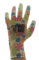 Dámske rukavice s kvetmi, 12 párov, veľkosť 7