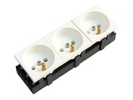 MEDIABOX modul 135x45 zásuvka 3x230V 2P+Z biela MEDIABOX modul 135x45 zásuvka 3x230V 2P+Z biela