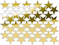 Nálepky na stenu zrkadlový dekor zlatých hviezd