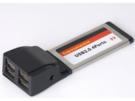 Nový ovládač ExpressCard 4x USB 2.0 pre notebook