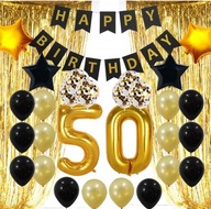 BALÓNKY set čísla 50 ROKOV konfety BLACK GOLD BALÓNKY set čísla 50 ROKOV konfety BLACK GOLD