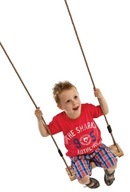 Drevená hojdačka s nastaviteľným lanom na detské ihrisko
