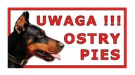 Kovový laminátový nápis Pozor Sharp Dog Kovový laminátový nápis Pozor Sharp Dog