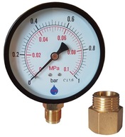 MANOMETER 100mm s redukciou na 1/2 1 BAR DNO MANOMETER 100mm s redukciou na 1/2 1 BAR DNO