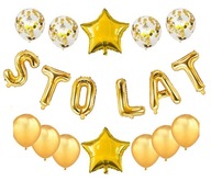 Balóniky s nápisom konfety Happy Birthday dekoračná sada Balóniky s nápisom konfety Happy Birthday dekoračná sada