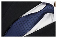 JACQUARD Hladká bodkovaná kravata, NAVY BLUE rc234 JACQUARD Hladká bodkovaná kravata, NAVY BLUE rc234