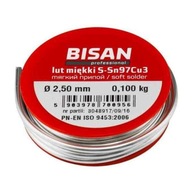 Mäkká spájka 2,5 mm 100g BISAN spájkovací plech Mäkká spájka 2,5 mm 100g BISAN spájkovací plech