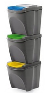 3x25l Sortibox sada košov segregácie odpadu 3x25l Sortibox sada košov segregácie odpadu