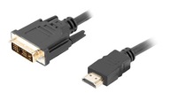 HDMI (M)->DVI-D(M)(18+1) KÁBEL 3M ČIERNY