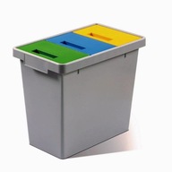 Odpadkový kôš 40 l trojitý + nálepky Odpadkový kôš 40 l trojitý + nálepky