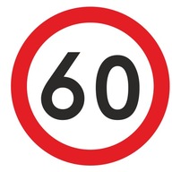 Dopravná značka Obmedzenie rýchlosti 60 km/h, 40 cm