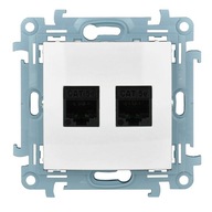 POČÍTAČOVÁ ZÁSUVKA SIMON 10 DOUBLE RJ45, BIELA POČÍTAČOVÁ ZÁSUVKA SIMON 10 DOUBLE RJ45, BIELA