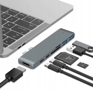 Adaptér 7v1 HUB USB-C HDMI 4K SD Macbook Pro / Air