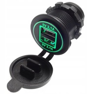 NABÍJAČKA DO AUTO USB 12V-24V 4,2A RING zelená LED NABÍJAČKA DO AUTO USB 12V-24V 4,2A RING zelená LED