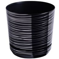 DEKOR kvetináč priemer 18 cm farba: čierne pruhy DEKOR kvetináč priemer 18 cm farba: čierne pruhy