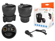 Rozdvojka do zapaľovača cigariet USB voltmeter AS14 Rozdvojka do zapaľovača cigariet USB voltmeter AS14