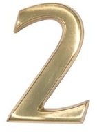 Domové čísla, mosadzné číslo 10cm, mosadzné číslo - 2 Domové čísla, mosadzné číslo 10cm, mosadzné číslo - 2