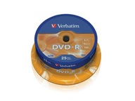 DVD-R disky 4,7 GB x16 Verbatim 25 ks